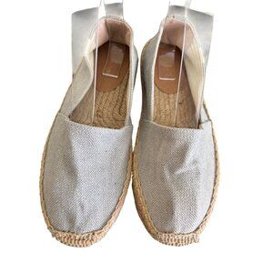 Soludos Womens Espadrille Flats Canvas Slip-On Shoes Light Gray Size 7